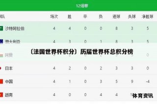 世界杯足球积分榜最新战况与排名解析
