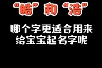 浩与皓取名如何选-男孩名字寓意解析及适用场景探讨